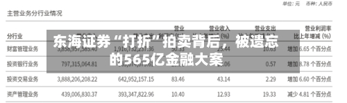 东海证券“打折	”拍卖背后，被遗忘的565亿金融大案-第2张图片