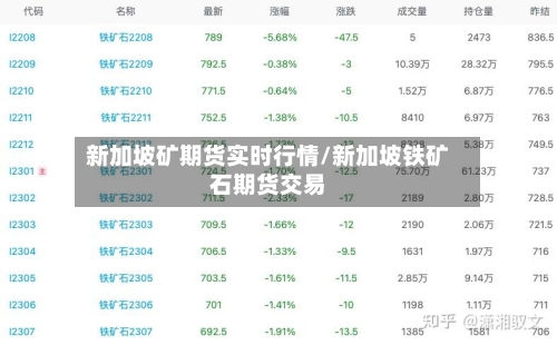 新加坡矿期货实时行情/新加坡铁矿石期货交易-第3张图片