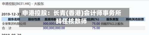 申港控股：长青(香港)会计师事务所辞任核数师