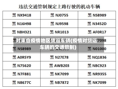 对来自疫情地区货运车辆(疫情对货运车辆的交通管制)-第2张图片