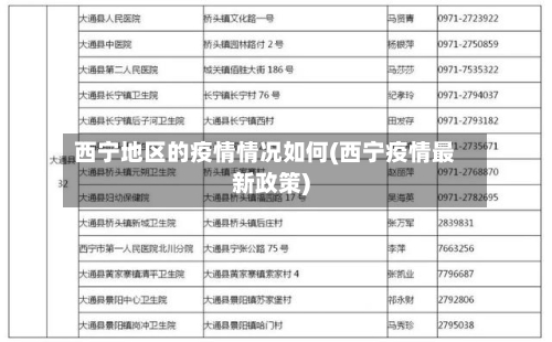 西宁地区的疫情情况如何(西宁疫情最新政策)-第2张图片