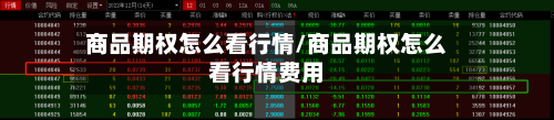 商品期权怎么看行情/商品期权怎么看行情费用-第2张图片