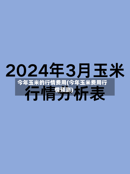 今年玉米的行情费用(今年玉米费用行情预测)