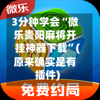 3分钟学会“微乐贵阳麻将开挂神器下载	”(原来确实是有插件)-第2张图片