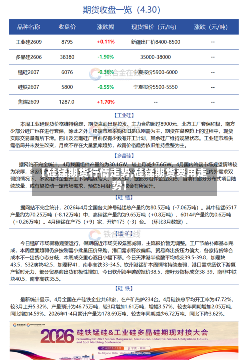 【硅锰期货行情走势,硅锰期货费用走势】-第2张图片