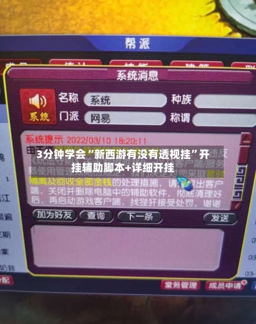 3分钟学会“新西游有没有透视挂”开挂辅助脚本+详细开挂-第2张图片