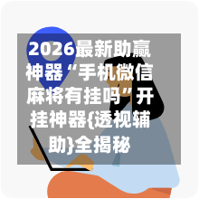 2026最新助赢神器“手机微信麻将有挂吗”开挂神器{透视辅助}全揭秘-第3张图片