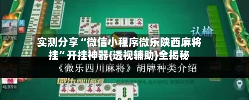 实测分享“微信小程序微乐陕西麻将挂	”开挂神器{透视辅助}全揭秘-第2张图片