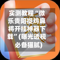实测教程“微乐贵阳捉鸡麻将开挂神器下载”(曝光透视必备猫腻)-第3张图片