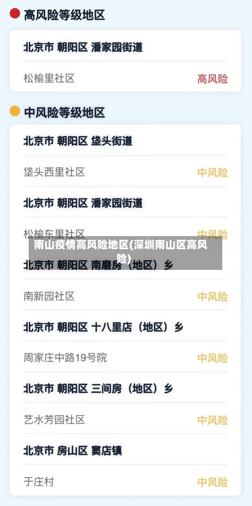 南山疫情高风险地区(深圳南山区高风险)-第2张图片