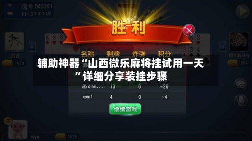 辅助神器“山西微乐麻将挂试用一天	”详细分享装挂步骤-第2张图片