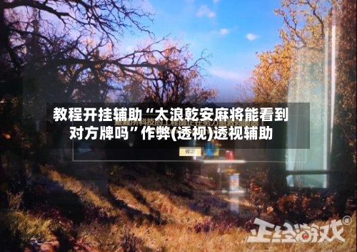 教程开挂辅助“太浪乾安麻将能看到对方牌吗	”作弊(透视)透视辅助-第2张图片