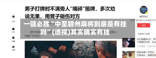 一键必胜“中至赣州麻将到底是有挂吗”(透视)其实确实有挂-第3张图片