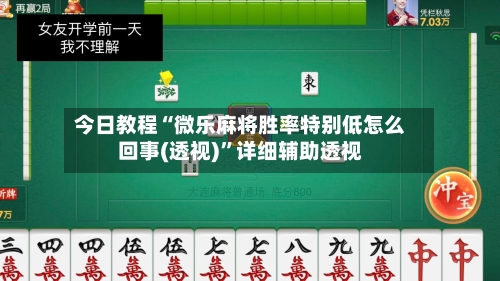 今日教程“微乐麻将胜率特别低怎么回事(透视)”详细辅助透视