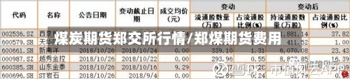 煤炭期货郑交所行情/郑煤期货费用-第2张图片