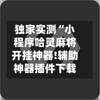独家实测“小程序哈灵麻将开挂神器!辅助神器插件下载-第3张图片