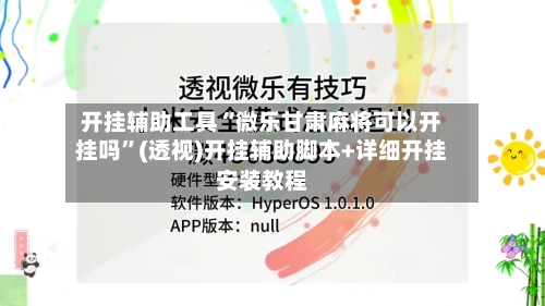 开挂辅助工具“微乐甘肃麻将可以开挂吗”(透视)开挂辅助脚本+详细开挂安装教程-第2张图片