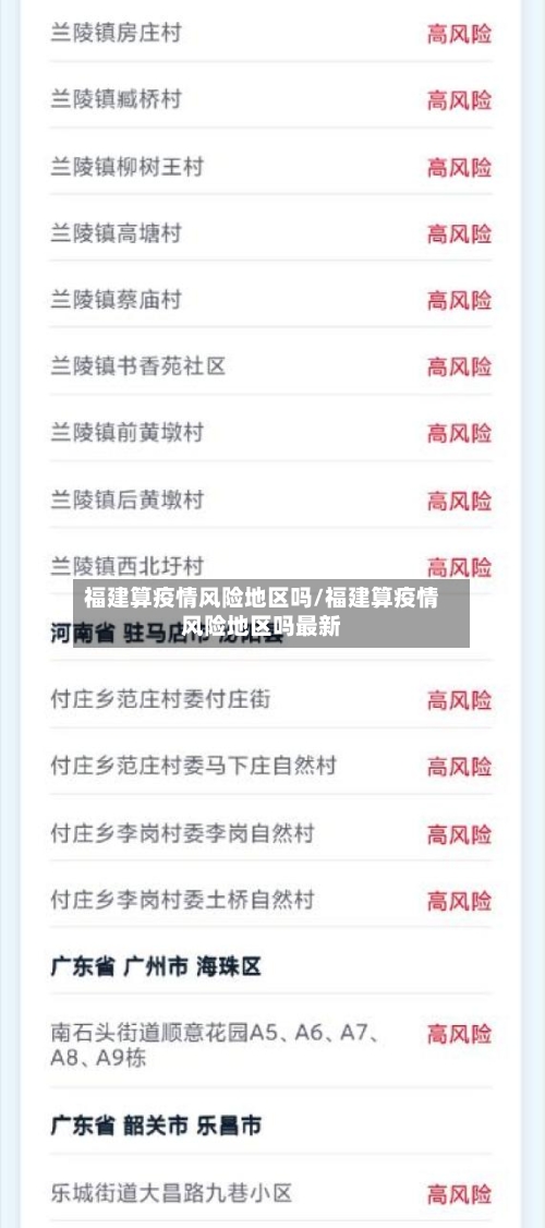 福建算疫情风险地区吗/福建算疫情风险地区吗最新