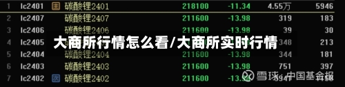 大商所行情怎么看/大商所实时行情