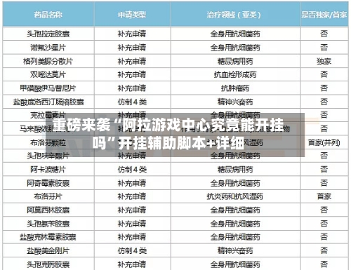 重磅来袭“阿拉游戏中心究竟能开挂吗”开挂辅助脚本+详细-第3张图片