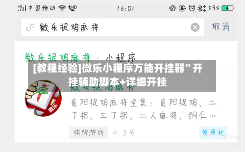 [教程经验]微乐小程序万能开挂器”开挂辅助脚本+详细开挂