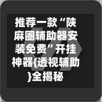推荐一款“陕麻圈辅助器安装免费”开挂神器{透视辅助}全揭秘-第3张图片