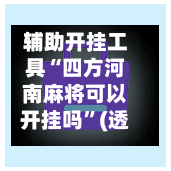 辅助开挂工具“四方河南麻将可以开挂吗”(透视)开挂辅助脚本+详细开挂安装教程-第3张图片