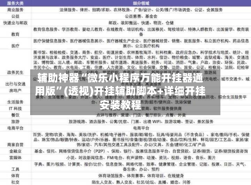 辅助神器“微乐小程序万能开挂器通用版”(透视)开挂辅助脚本+详细开挂安装教程