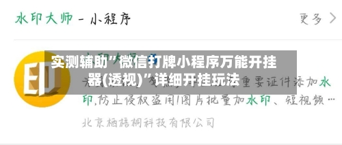 实测辅助	”微信打牌小程序万能开挂器(透视)”详细开挂玩法-第2张图片