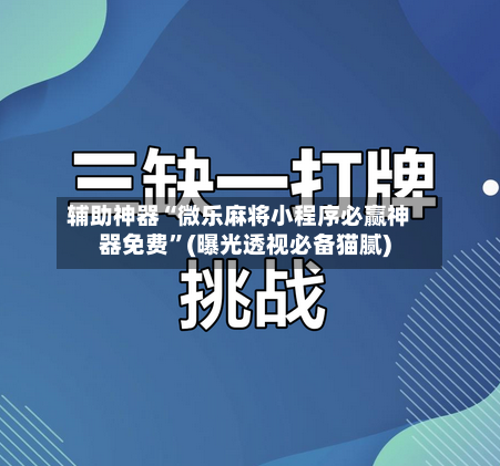 辅助神器“微乐麻将小程序必赢神器免费”(曝光透视必备猫腻)-第3张图片