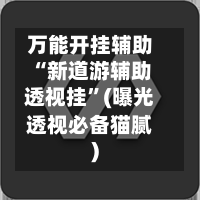 万能开挂辅助“新道游辅助透视挂”(曝光透视必备猫腻)-第2张图片