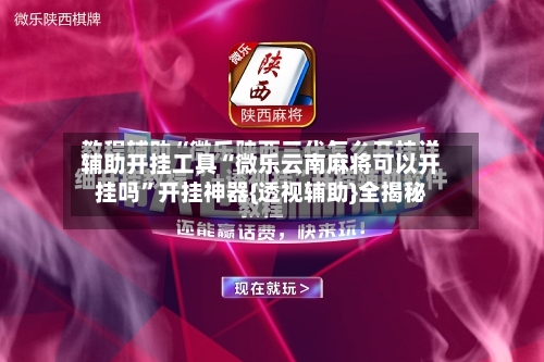 辅助开挂工具“微乐云南麻将可以开挂吗”开挂神器{透视辅助}全揭秘-第2张图片