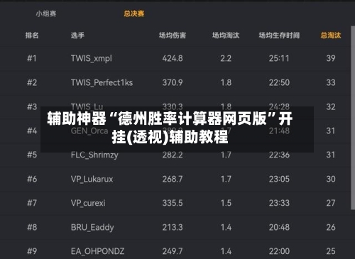 辅助神器“德州胜率计算器网页版”开挂(透视)辅助教程