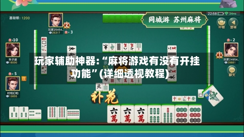 玩家辅助神器:“麻将游戏有没有开挂功能”(详细透视教程)