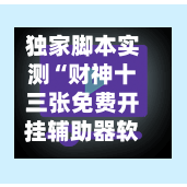 独家脚本实测“财神十三张免费开挂辅助器软件”(透视)详细透视辅助教程