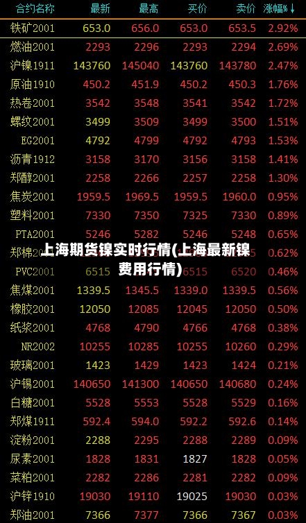 上海期货镍实时行情(上海最新镍费用行情)