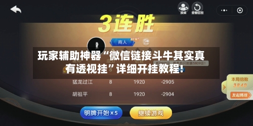 玩家辅助神器“微信链接斗牛其实真有透视挂”详细开挂教程!-第2张图片