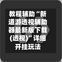 教程辅助“新道游透视辅助器最新版下载(透视)”详细开挂玩法-第2张图片