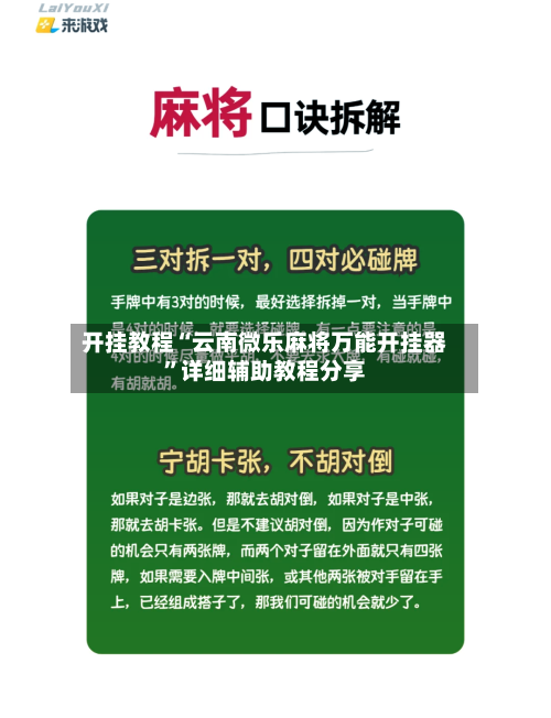 开挂教程“云南微乐麻将万能开挂器”详细辅助教程分享-第2张图片