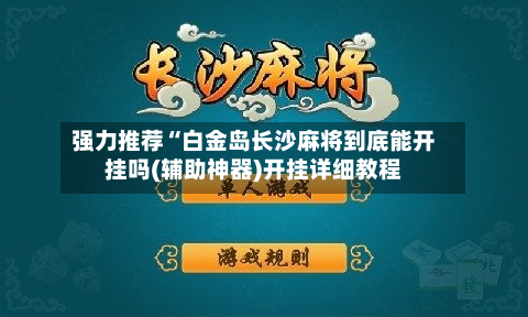 强力推荐“白金岛长沙麻将到底能开挂吗(辅助神器)开挂详细教程-第2张图片