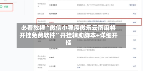 必看教程“微信小程序微乐云南麻将开挂免费软件”开挂辅助脚本+详细开挂-第3张图片