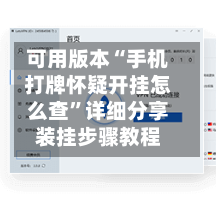 可用版本“手机打牌怀疑开挂怎么查”详细分享装挂步骤教程-第3张图片