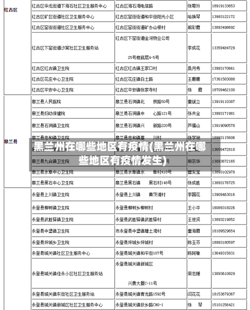 黑兰州在哪些地区有疫情(黑兰州在哪些地区有疫情发生)-第2张图片