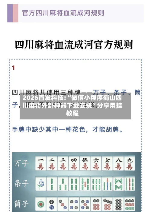 2026首发科技:“微信小程序蜀山四川麻将外卦神器下载安装”分享用挂教程-第3张图片
