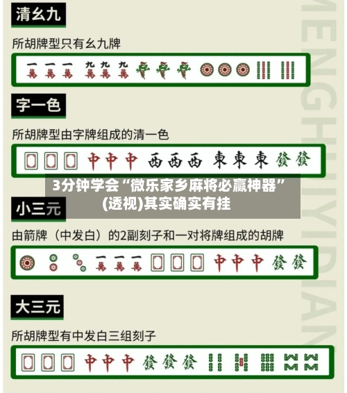 3分钟学会“微乐家乡麻将必赢神器”(透视)其实确实有挂