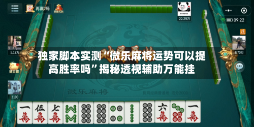 独家脚本实测“微乐麻将运势可以提高胜率吗”揭秘透视辅助万能挂-第3张图片