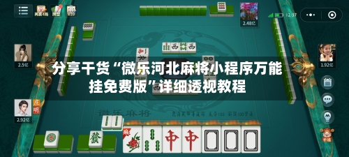分享干货“微乐河北麻将小程序万能挂免费版”详细透视教程