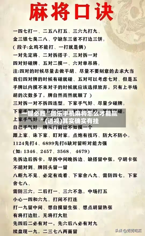 一键必胜“微乐手机麻将怎么才能赢”(透视)其实确实有挂-第3张图片