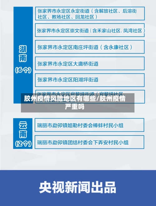 胶州疫情风险地区有哪些/胶州疫情严重吗