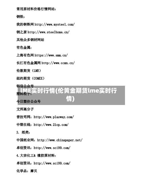 lME实时行情(伦黄金期货lme实时行情)